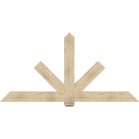 Ekena Millwork Kennewick Rough Sawn Timber Gable Bracket, Douglas Fir, 84"W x 42"H x 4"D x 6"F, 12/12 Pitch GBW084X42X0406KEN00RDF